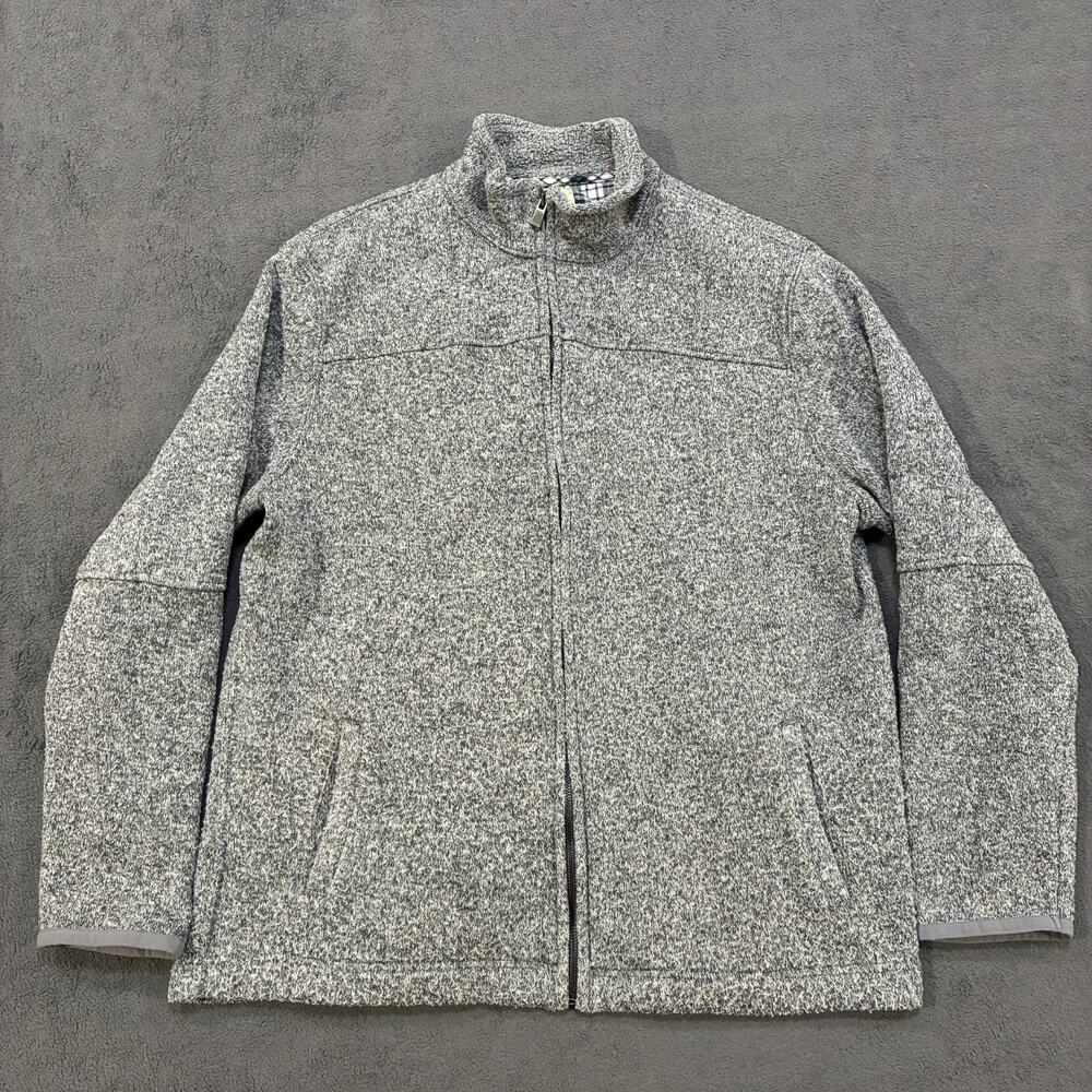 G.H. Bass & Co Gray Full Zip Lightweight Outdoor Fleece Jacket Men’s Size Large